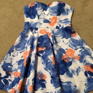 Strapless floral dress